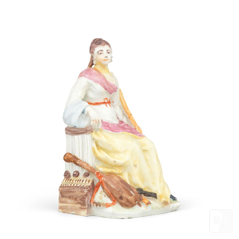 A Bow figure of the muse Euterpe, circa 1750-54